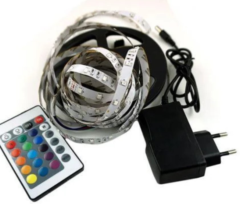 Светодиодная лента LED 3528 RGB 5 м с пультом и блоком питания | LED подсветка | RGB лента
Светодиодная лента LED 3528 RGB 5 м с пультом и блоком питания | LED подсветка | RGB лента