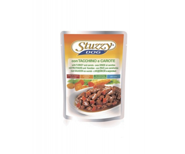 Stuzzy Dog Turkey Carrot Для взрослых собак с индейкой и морковью в соусе Упаковка (24 шт
Stuzzy Dog Turkey Carrot Для взрослых собак с индейкой и морковью в соусе Упаковка (24 шт