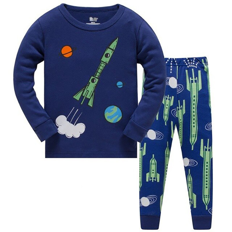 

Пижама для мальчика Ракета и планеты Baobaby (95), Синий