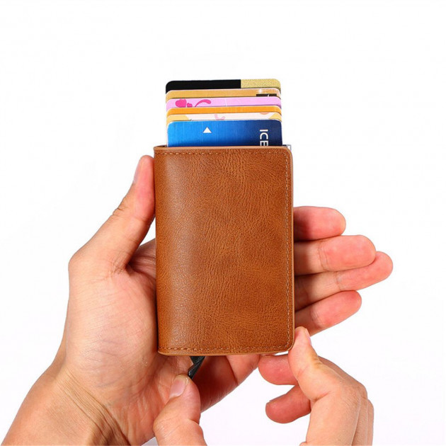 Картхолдер, визитница для банковских карт с RFID защитой Safe Holder Светло-коричневый
Картхолдер, визитница для банковских карт с RFID защитой Safe Holder Светло-коричневый