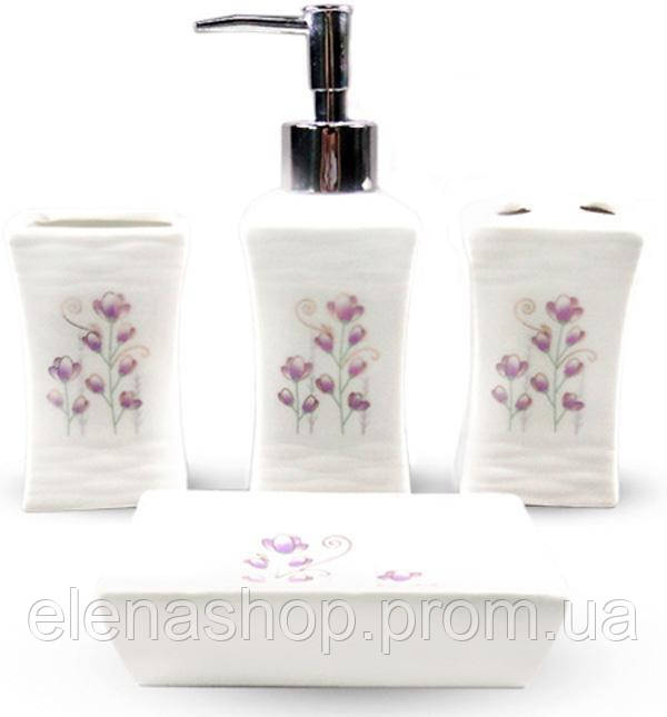 Набор аксессуаров Floral Полевые цветы для ванной комнаты 4 предмета керамика psgST-888-137, КОД: 2369515, Белый
Набор аксессуаров Floral Полевые цветы для ванной комнаты 4 предмета керамика psgST-888-137, КОД: 2369515, Белый