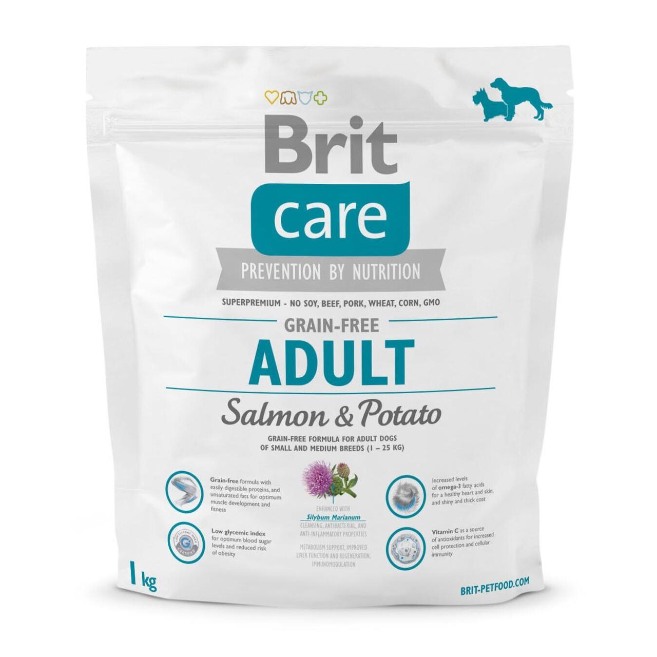 Сухой корм для взрослых собак мелких и средних пород (весом до 25 кг) Brit Care GF Adult Salmon & Potato 1 кг
Сухой корм для взрослых собак мелких и средних пород (весом до 25 кг) Brit Care GF Adult Salmon & Potato 1 кг