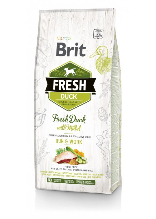 Корм для активных собак всех пород Brit Fresh Duck with Millet Adult Run & Work, 12 кг
Корм для активных собак всех пород Brit Fresh Duck with Millet Adult Run & Work, 12 кг