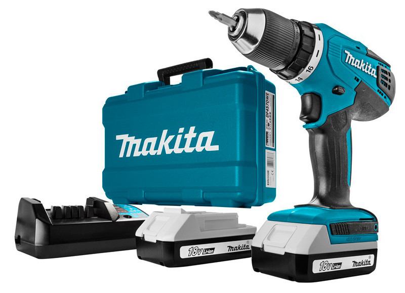 Аккумуляторный шуруповерт Makita DF457DWE + 2 акб BL1815G 18 V 1.5 Ah + з у DC18WA + кейс, КОД: 2368309
Аккумуляторный шуруповерт Makita DF457DWE + 2 акб BL1815G 18 V 1.5 Ah + з у DC18WA + кейс, КОД: 2368309