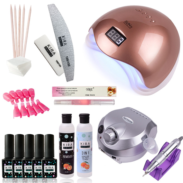 Стартовый набор Kira Nails "PROFI Sun 5" + фрезер для маникюра Nail Drill ZS-601 PRO Silver
Стартовый набор Kira Nails "PROFI Sun 5" + фрезер для маникюра Nail Drill ZS-601 PRO Silver