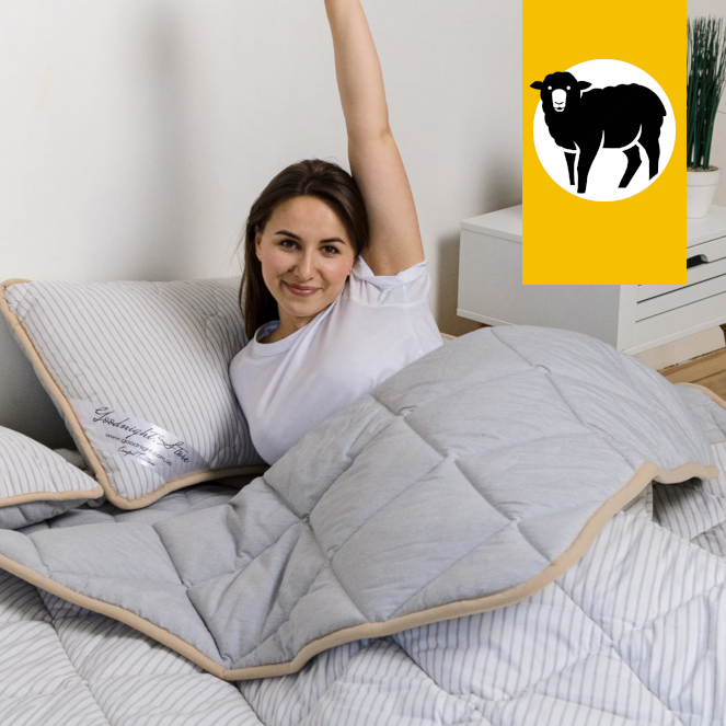 Одеяло с шерсти Мериноса Всесезонное Goodnight.Store 240х200 см (цвет серый / белый в полоску)
Одеяло с шерсти Мериноса Всесезонное Goodnight.Store 240х200 см (цвет серый / белый в полоску)