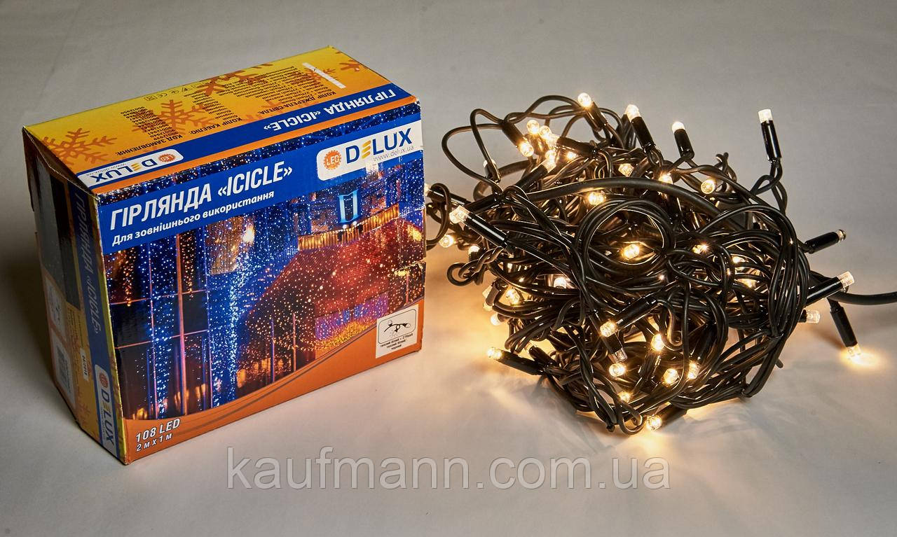 Гирлянда внешняя ICICLE 108 LED бахрома 2x1m 27 flash теплый белый/черный IP44 EN DELUX
Гирлянда внешняя ICICLE 108 LED бахрома 2x1m 27 flash теплый белый/черный IP44 EN DELUX