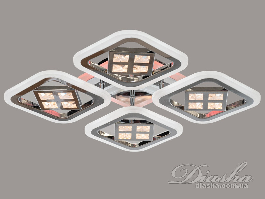 Потолочная люстра квадратная с димером и LED подсветкой цвет хром 95W Diasha&AS8190/4HR LED 3color dimmer
Потолочная люстра квадратная с димером и LED подсветкой цвет хром 95W Diasha&AS8190/4HR LED 3color dimmer