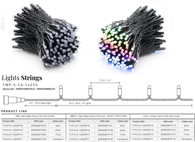 Smart LED Гирлянда Twinkly Pro Strings RGB 250, одинарная линия, AWG22, IP65, черный
Smart LED Гирлянда Twinkly Pro Strings RGB 250, одинарная линия, AWG22, IP65, черный