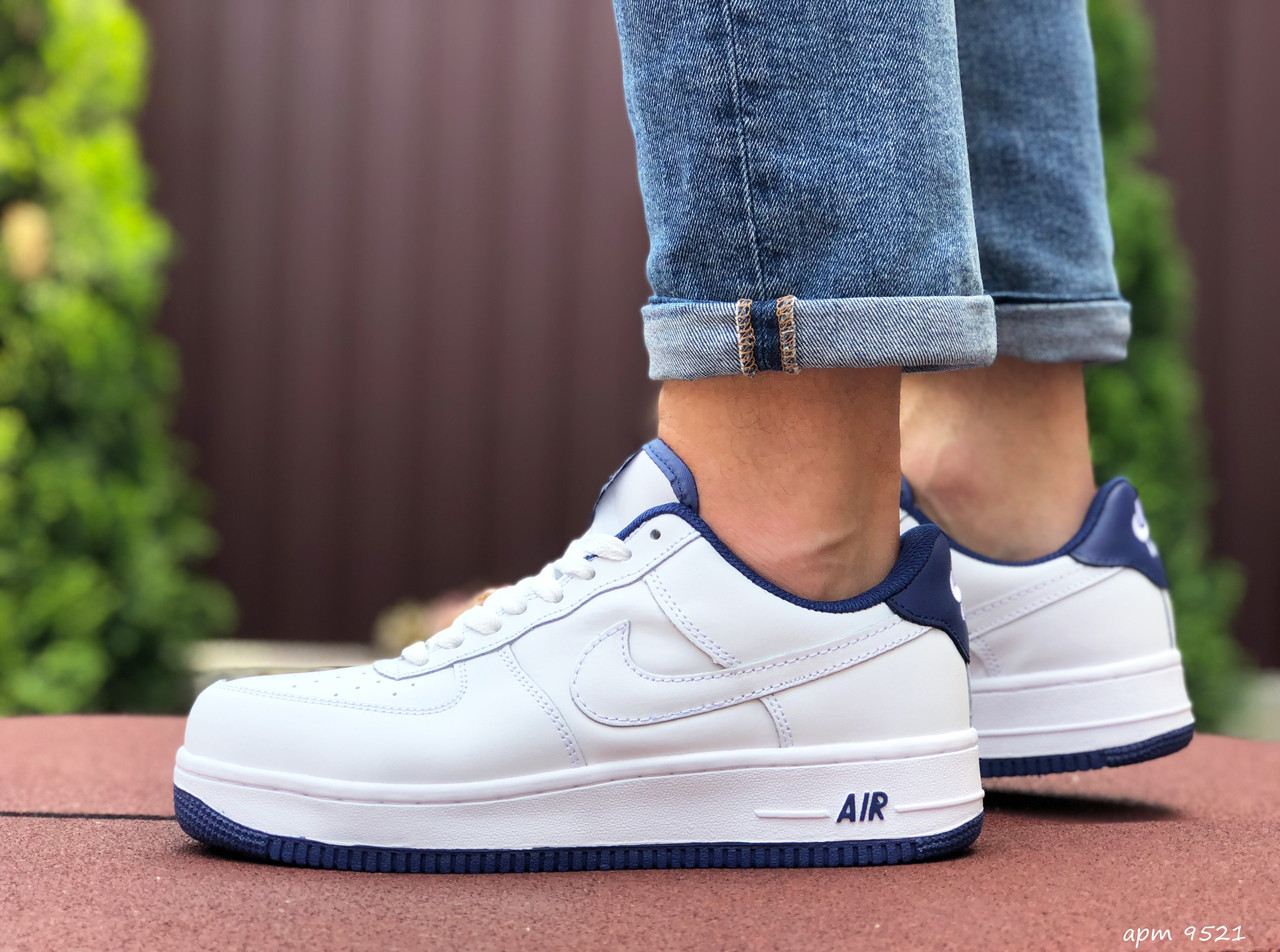Мужские кроссовки в стиле Nike Найк Air Force, кожа, белые с синим, 41 (26 см), Белый
Мужские кроссовки в стиле Nike Найк Air Force, кожа, белые с синим, 41 (26 см), Белый