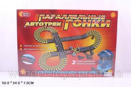 Трек р/у аккум. PLAY SMART "Параллельные гонки" от сети 220V, длина трассы 495см (0812)
Трек р/у аккум. PLAY SMART "Параллельные гонки" от сети 220V, длина трассы 495см (0812)