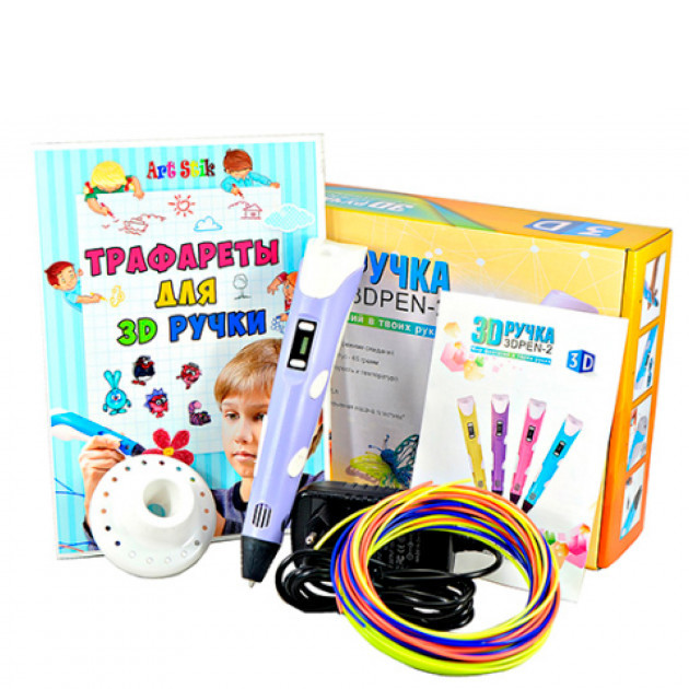 3D ручка с экраном 3D Pen Фиолетовая с Набором Эко Пластика 79 метров и Трафаретами
3D ручка с экраном 3D Pen Фиолетовая с Набором Эко Пластика 79 метров и Трафаретами