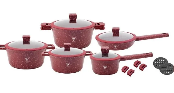 Набор кухонной посуды Top Kitchen TK00019 из 10 предметов бордо с мраморным покрытием кастрюли ковш сковорода
Набор кухонной посуды Top Kitchen TK00019 из 10 предметов бордо с мраморным покрытием кастрюли ковш сковорода