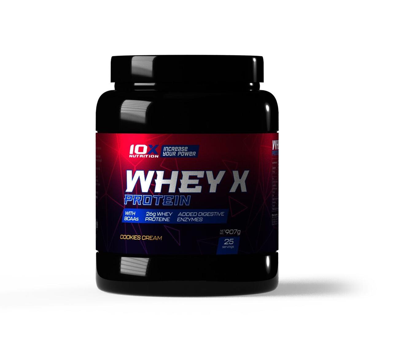 Сывороточный протеин концентрат 10x Nutrition Whey X Protein (907 г) cookies & cream
Сывороточный протеин концентрат 10x Nutrition Whey X Protein (907 г) cookies & cream
