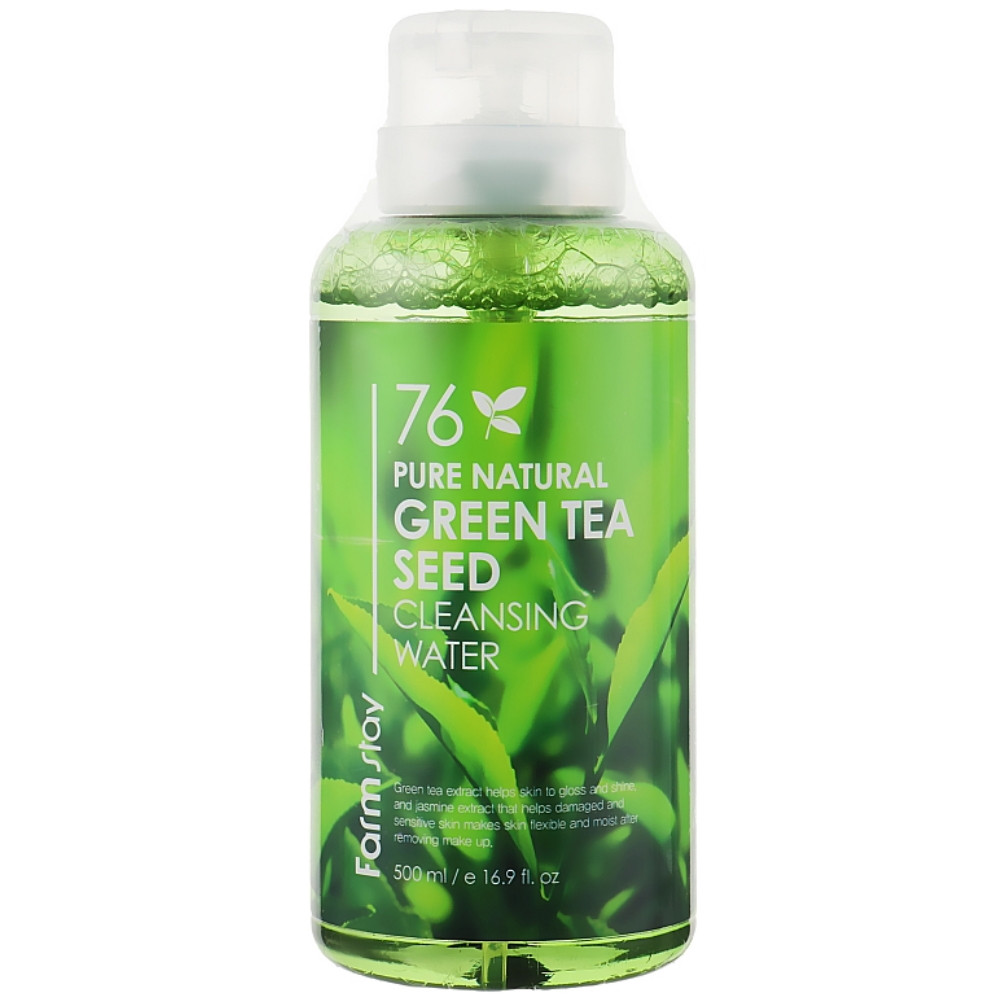 Мицеллярная очищающая вода с зеленым чаем Farmstay Pure Natural Green Tea Cleansing Water 500 мл
Мицеллярная очищающая вода с зеленым чаем Farmstay Pure Natural Green Tea Cleansing Water 500 мл