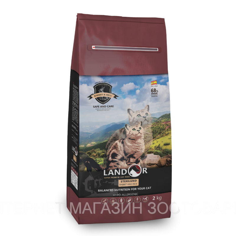 Landor (Ландор) Sterilized&Light Cat Rabbit&Rice - Сухой корм с кроликом и рисом для стерилизованных котов и
Landor (Ландор) Sterilized&Light Cat Rabbit&Rice - Сухой корм с кроликом и рисом для стерилизованных котов и