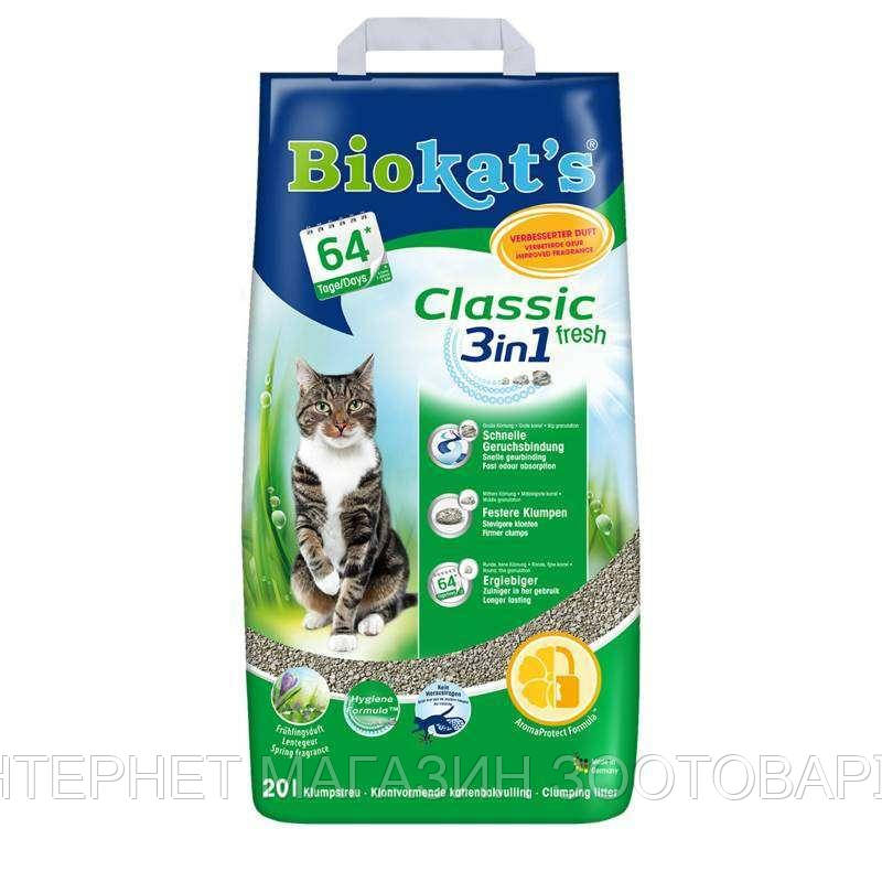 BIOKAT'S (Биокетс) CLASSIC FRESH 3 in 1 - Наполнитель комкующийся для кошачьего туалета КЛАССИК 3 в 1 с
BIOKAT'S (Биокетс) CLASSIC FRESH 3 in 1 - Наполнитель комкующийся для кошачьего туалета КЛАССИК 3 в 1 с