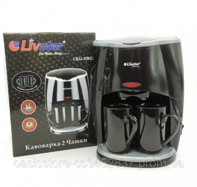 Капельная кофеварка Livstar LSU-1190 black на 2 чашки,850 Вт Маленькая кофемашина для дома
Капельная кофеварка Livstar LSU-1190 black на 2 чашки,850 Вт Маленькая кофемашина для дома