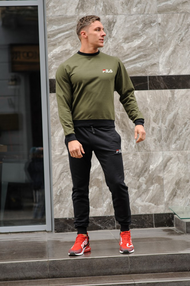 Мужской спортивный костюм Fila (Фила), оливковый свитшот (хаки) и черные штаны весна-осень (реплика), Оливковый свитшот;черные штаны
Мужской спортивный костюм Fila (Фила), оливковый свитшот (хаки) и черные штаны весна-осень (реплика), Оливковый свитшот;черные штаны