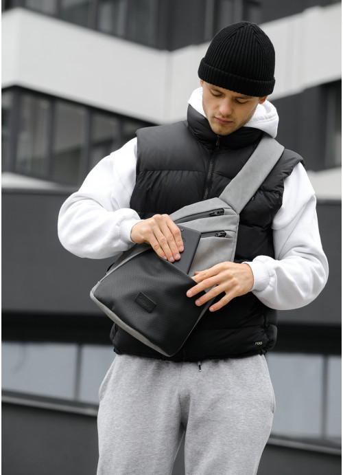 Cумка через плечо слинг Sambag Brooklyn MTO Светло-серый нубук з перфорацией, Черный
Cумка через плечо слинг Sambag Brooklyn MTO Светло-серый нубук з перфорацией, Черный