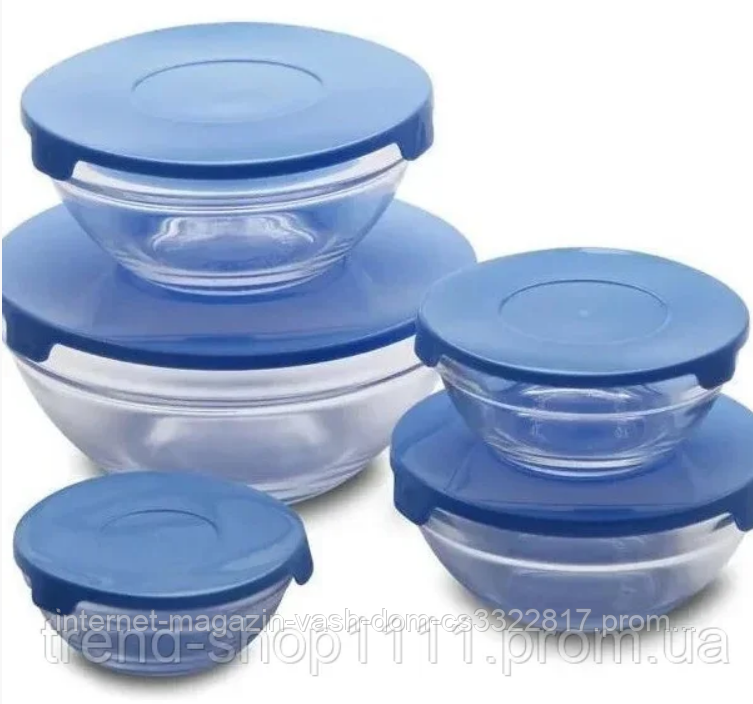 Стеклянны миски с крышками Cooking Bowl 5 шт Blue набор универсальные пищевые контейнеры.
Стеклянны миски с крышками Cooking Bowl 5 шт Blue набор универсальные пищевые контейнеры.