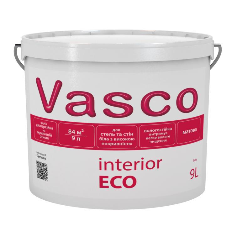 Vasco interior ECO матовая краска для внутренних работ 9л (Васко Интериор ЭКО), Белый
Vasco interior ECO матовая краска для внутренних работ 9л (Васко Интериор ЭКО), Белый