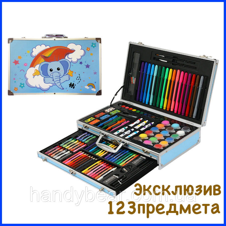Набор для рисования 123 предмета в алюминиевом чемодане детский Mega Art Set | Набор для творчества Голубой
Набор для рисования 123 предмета в алюминиевом чемодане детский Mega Art Set | Набор для творчества Голубой