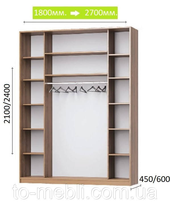 Шкаф купе "Комбо" (длина-2,5м) 4ф Мебель-Стар с фасадами (250х45/60х210/240) 2400, 450
Шкаф купе "Комбо" (длина-2,5м) 4ф Мебель-Стар с фасадами (250х45/60х210/240) 2400, 450