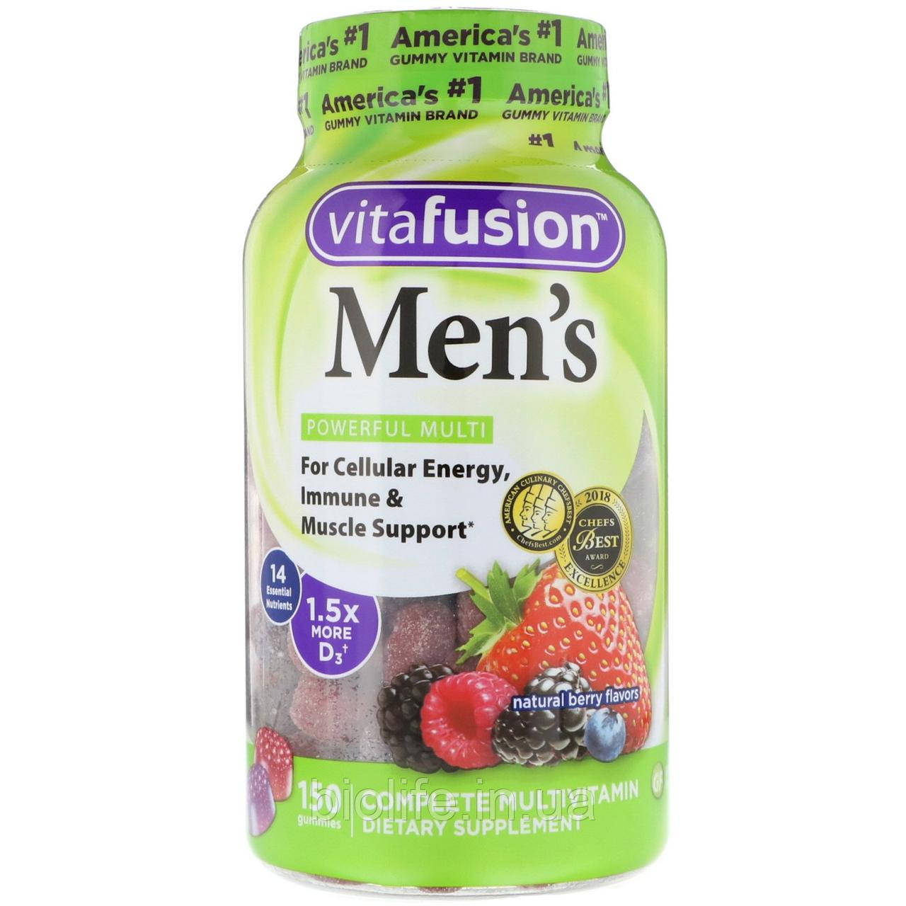 VitaFusion, Комплексные мультивитамины для мужчин, натуральные ягодные вкусы, 150 жевательных таблеток
VitaFusion, Комплексные мультивитамины для мужчин, натуральные ягодные вкусы, 150 жевательных таблеток