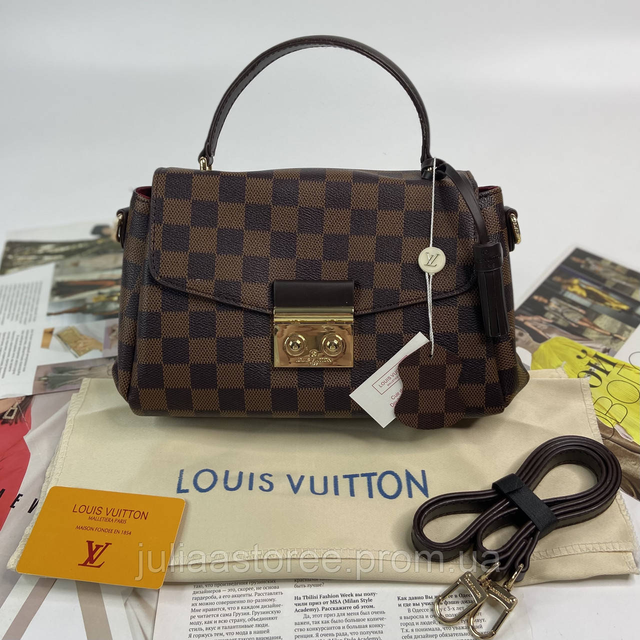 Женская сумка через и на плечо Louis Vuitton LV Луи Виттон Шахматка, Коричневый
Женская сумка через и на плечо Louis Vuitton LV Луи Виттон Шахматка, Коричневый