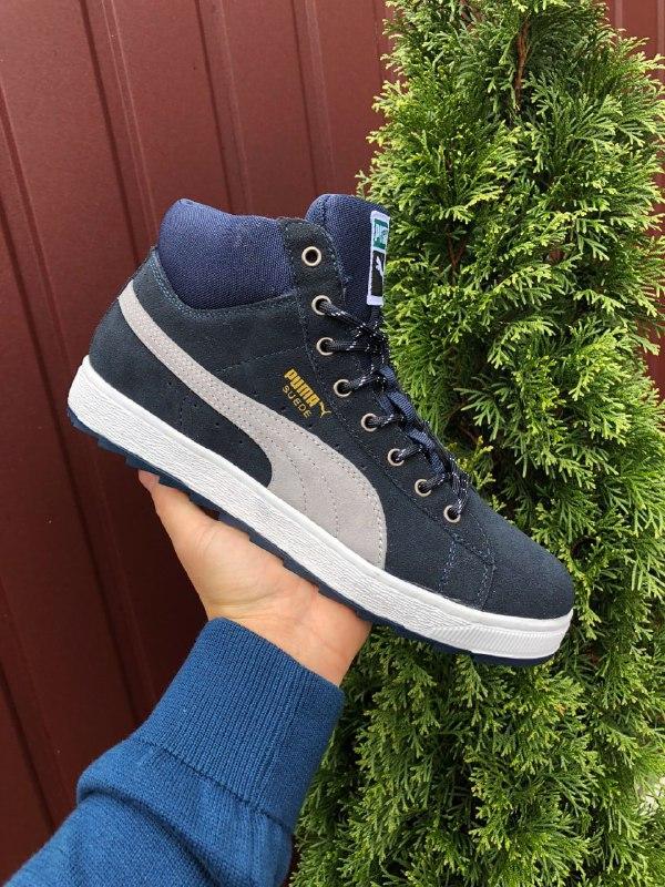 Кроссовки Puma Suede темно/синие на меху замшевые зимние пума удобные больших/маленьких размеров, Синий
Кроссовки Puma Suede темно/синие на меху замшевые зимние пума удобные больших/маленьких размеров, Синий