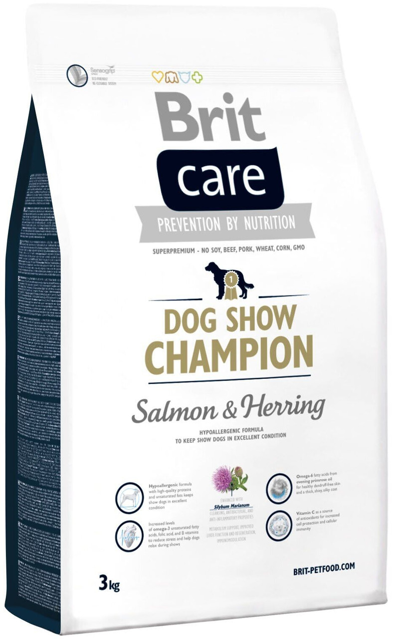Brit Care Dog Show Champion Salmon & Herring Сухой гипоаллергенный корм для выставочных собак 3 кг
Brit Care Dog Show Champion Salmon & Herring Сухой гипоаллергенный корм для выставочных собак 3 кг