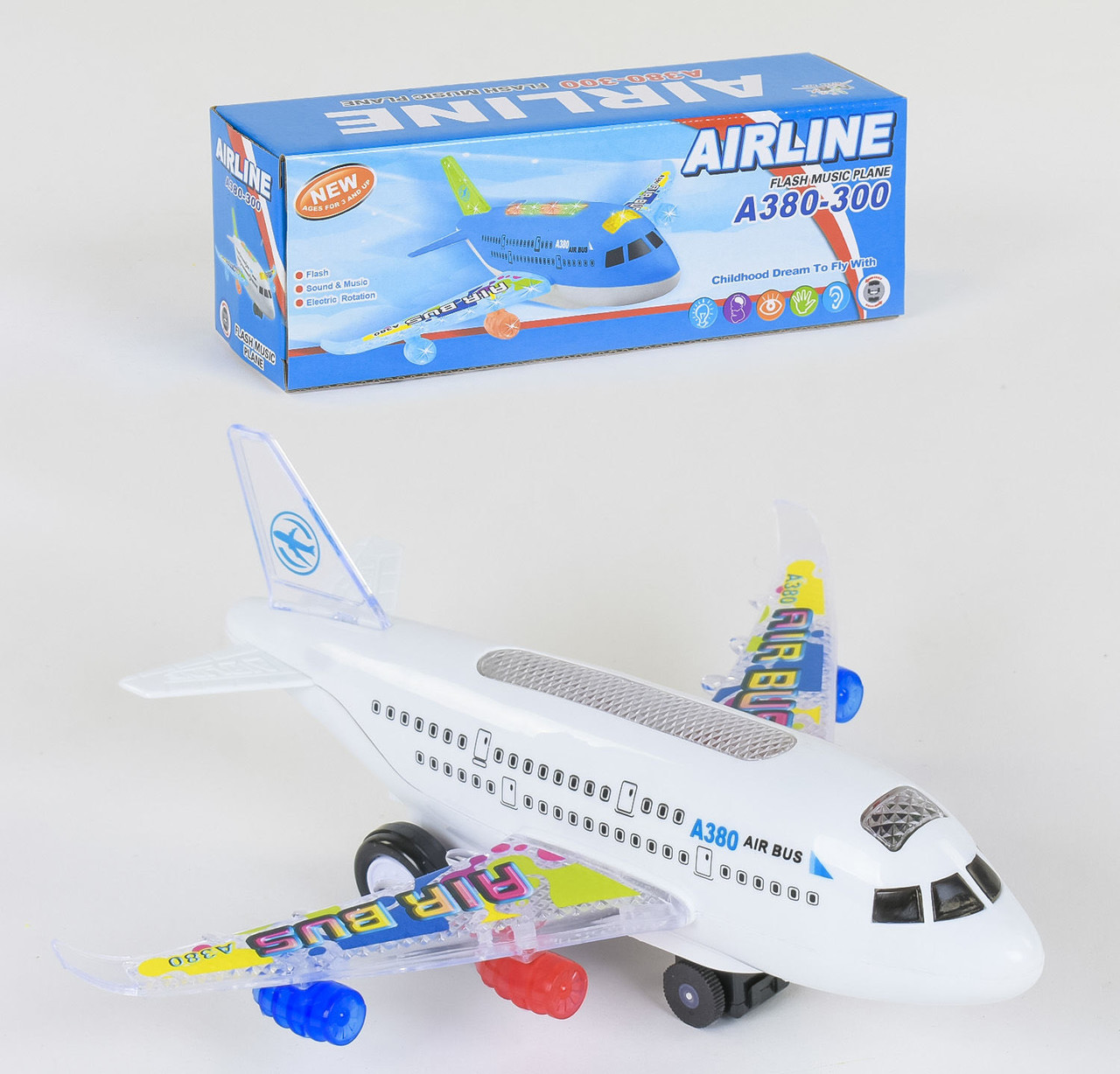 Самолет на батарейках Small Toys А 380-300 со светом и звуком Белый 2-79796, КОД: 1248914
Самолет на батарейках Small Toys А 380-300 со светом и звуком Белый 2-79796, КОД: 1248914