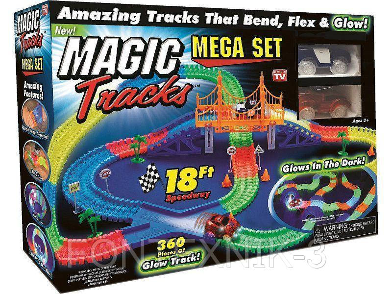 Гоночный трек Magic Tracks на 360 деталей, Детский гибкий светящийся игрушечный автотрек с мостом, 2 машинки
Гоночный трек Magic Tracks на 360 деталей, Детский гибкий светящийся игрушечный автотрек с мостом, 2 машинки