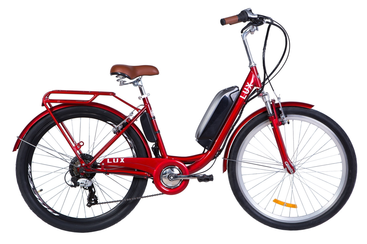 Электровелосипед 26" LUX AM, 350Вт 36В, 10.4Ач, макс.пробег 40км, 40 км/ч (рубиновый
Электровелосипед 26" LUX AM, 350Вт 36В, 10.4Ач, макс.пробег 40км, 40 км/ч (рубиновый