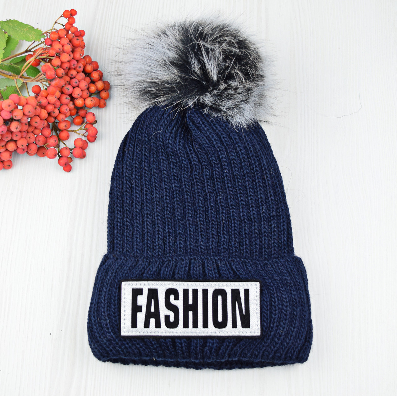 Женская шапка "Fashion" Темно-синяя - шапка на полном флисе с помпоном, Темно-синий
Женская шапка "Fashion" Темно-синяя - шапка на полном флисе с помпоном, Темно-синий