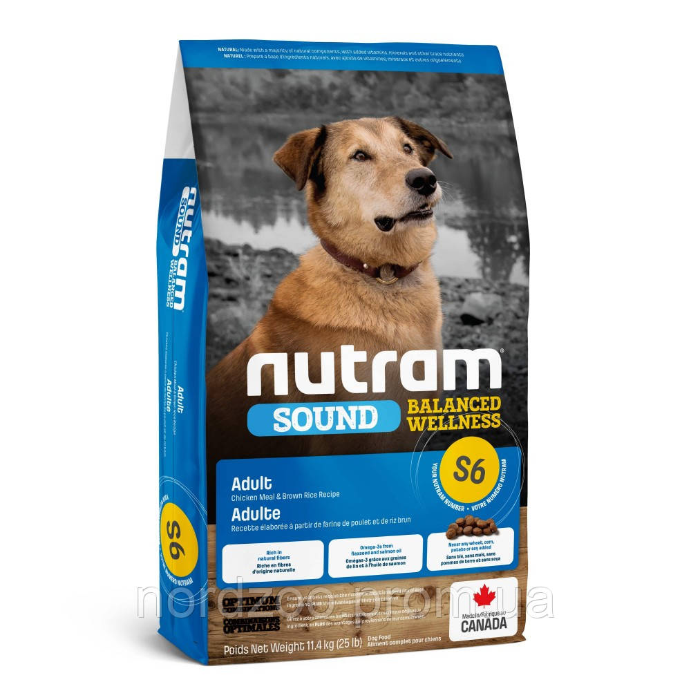 Сухой корм для взрослых собак - Nutram (нутрам) S6 Sound Balanced Wellness Adult Dog 11.4
Сухой корм для взрослых собак - Nutram (нутрам) S6 Sound Balanced Wellness Adult Dog 11.4