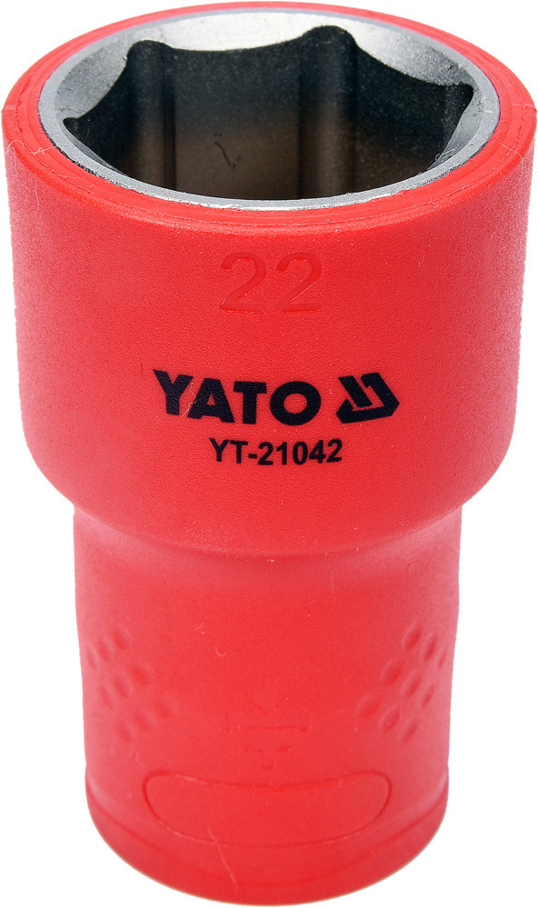 Головка торцевая шестигранная диэлектрическая YATO 1/2" М22 х 55/38 мм VDE до 1000 В
Головка торцевая шестигранная диэлектрическая YATO 1/2" М22 х 55/38 мм VDE до 1000 В