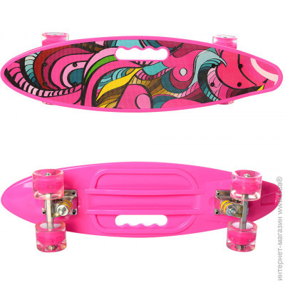 Скейт Пенни Борд (Penny Board) цветной со светящимися колесами и ручкой розовый MS 0461-2
Скейт Пенни Борд (Penny Board) цветной со светящимися колесами и ручкой розовый MS 0461-2