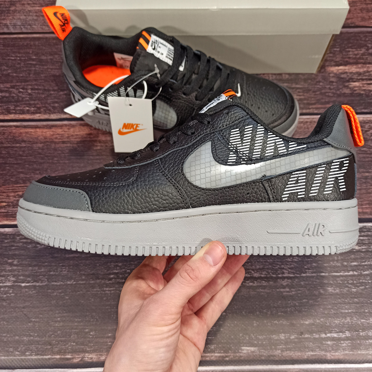 Nike Air Force 1 черные с серым кожаные мужские кроссовки Найк Аир Форс 1 29, Черный
Nike Air Force 1 черные с серым кожаные мужские кроссовки Найк Аир Форс 1 29, Черный