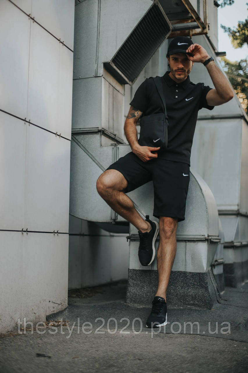 Костюм Футболка Поло черная + Шорты + Кепка Черная. Барсетка в подарок! Nike (Найк)
Костюм Футболка Поло черная + Шорты + Кепка Черная. Барсетка в подарок! Nike (Найк)