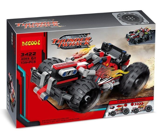 Конструктор Decool 3422 (36/2) "Thunder Whack", "Гоночный автомобиль", 139 деталей, инерция, в коробке, Разные цвета
Конструктор Decool 3422 (36/2) "Thunder Whack", "Гоночный автомобиль", 139 деталей, инерция, в коробке, Разные цвета