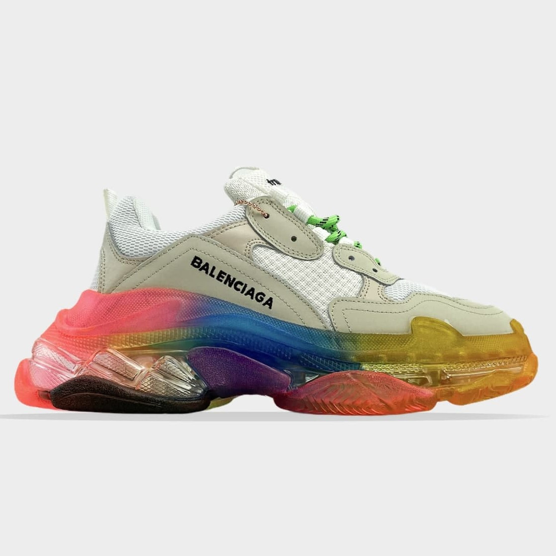 B*lenciaga Triple S Clear Cream Rainbow | кроссовки женские; кремовые/красные/желтые; весенние/осенние/летние, Разные цвета
B*lenciaga Triple S Clear Cream Rainbow | кроссовки женские; кремовые/красные/желтые; весенние/осенние/летние, Разные цвета
