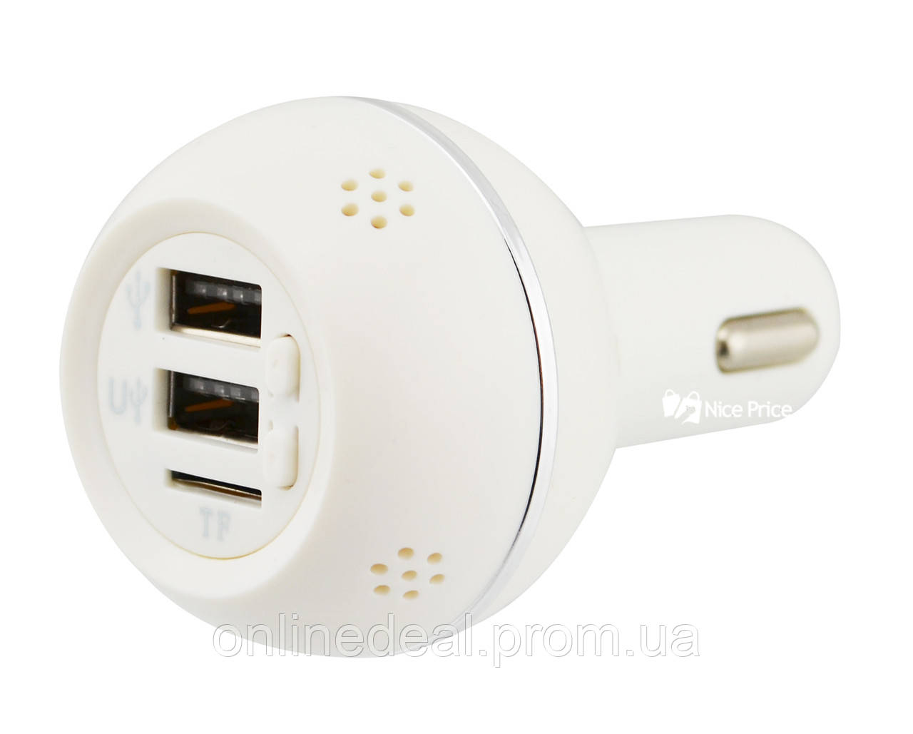 Ароматизатор 3 в 1 (с встроенным FM трансмитером и 2 USB) 12v SMT KLY-899 White (11458)
Ароматизатор 3 в 1 (с встроенным FM трансмитером и 2 USB) 12v SMT KLY-899 White (11458)