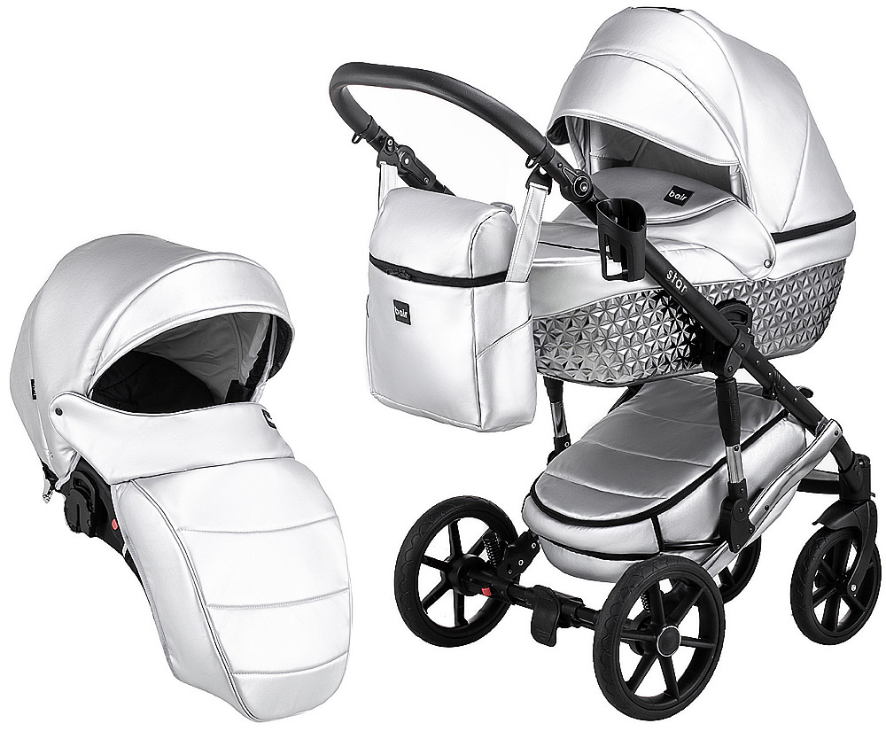 Коляска 2 в 1 Bair Star (Silver) кожа 100% 46S серебро (перламутр) - графитовая люлька
Коляска 2 в 1 Bair Star (Silver) кожа 100% 46S серебро (перламутр) - графитовая люлька