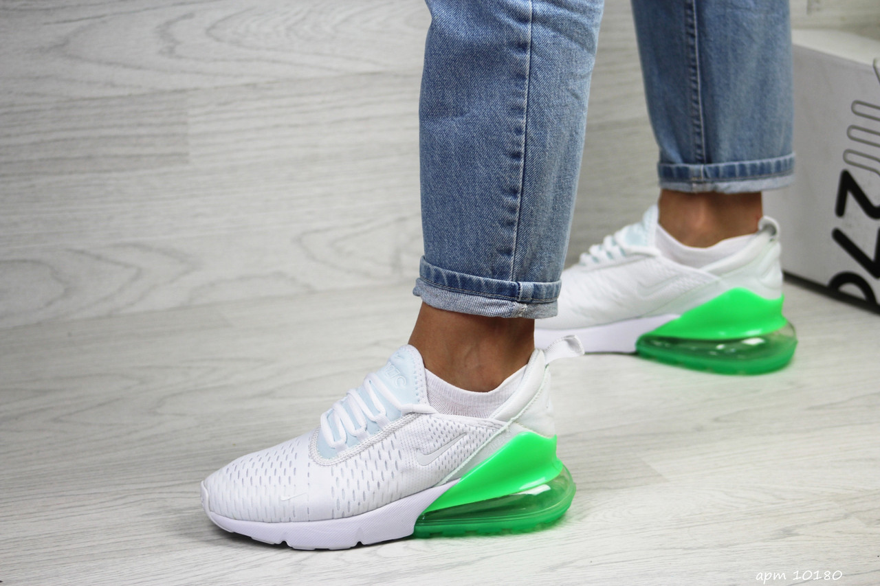 Кроссовки женские Nike Air Max 270 белые с салатовым, Найк Аир Макс 270, текстильные. Код SD-10180 39, Белый
Кроссовки женские Nike Air Max 270 белые с салатовым, Найк Аир Макс 270, текстильные. Код SD-10180 39, Белый