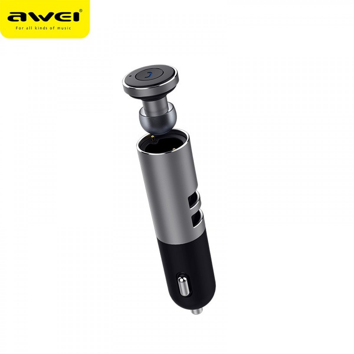 Автомобильное зарядное устройство + Bluetooth гарнитура Awei A870BL (1USB, 2.1А) gray
Автомобильное зарядное устройство + Bluetooth гарнитура Awei A870BL (1USB, 2.1А) gray