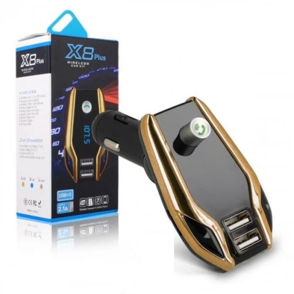 FM модулятор с bluetooth, микро SD, 2-я разъемами USB X8 Plus, Автомобильный трансмиттер от прикуривателя
FM модулятор с bluetooth, микро SD, 2-я разъемами USB X8 Plus, Автомобильный трансмиттер от прикуривателя