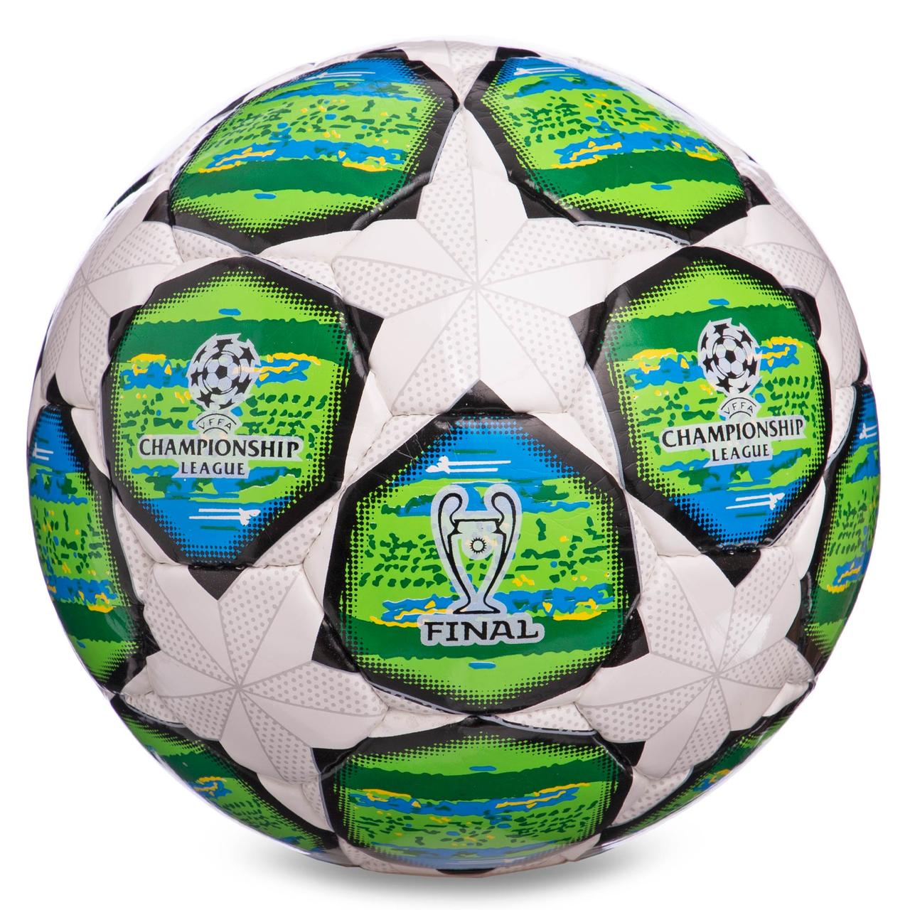 Мяч футбольный №3 PU ламин. CHAMPIONS LEAGUE FB-0150-1 (№3, 5 сл., сшит вручную, белый-зеленый)
Мяч футбольный №3 PU ламин. CHAMPIONS LEAGUE FB-0150-1 (№3, 5 сл., сшит вручную, белый-зеленый)