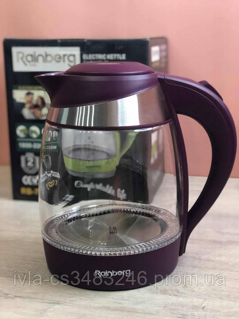Чайник электрический стеклянный с подсветкой Rainberg RB-707 2 л 2200W Violet (112816)
Чайник электрический стеклянный с подсветкой Rainberg RB-707 2 л 2200W Violet (112816)